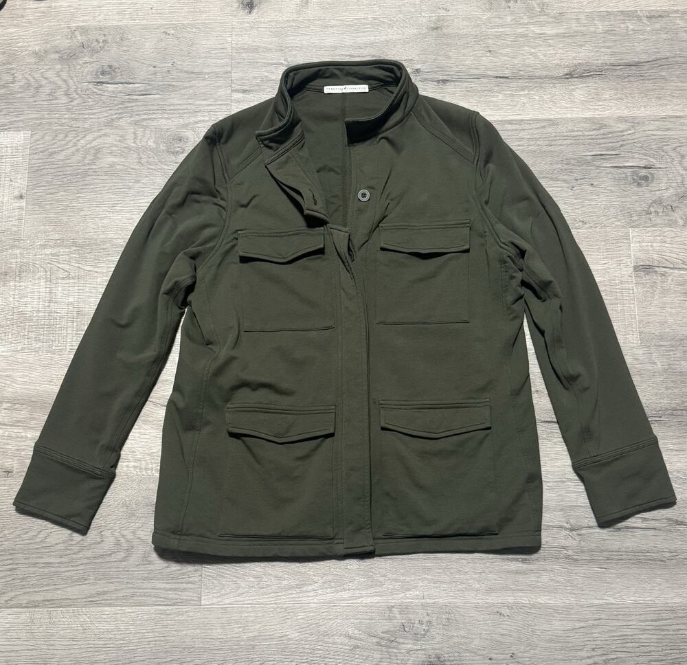 Peruvian Connection Army Avery Button Pockets Women's Army Green Jacket XL EUC
